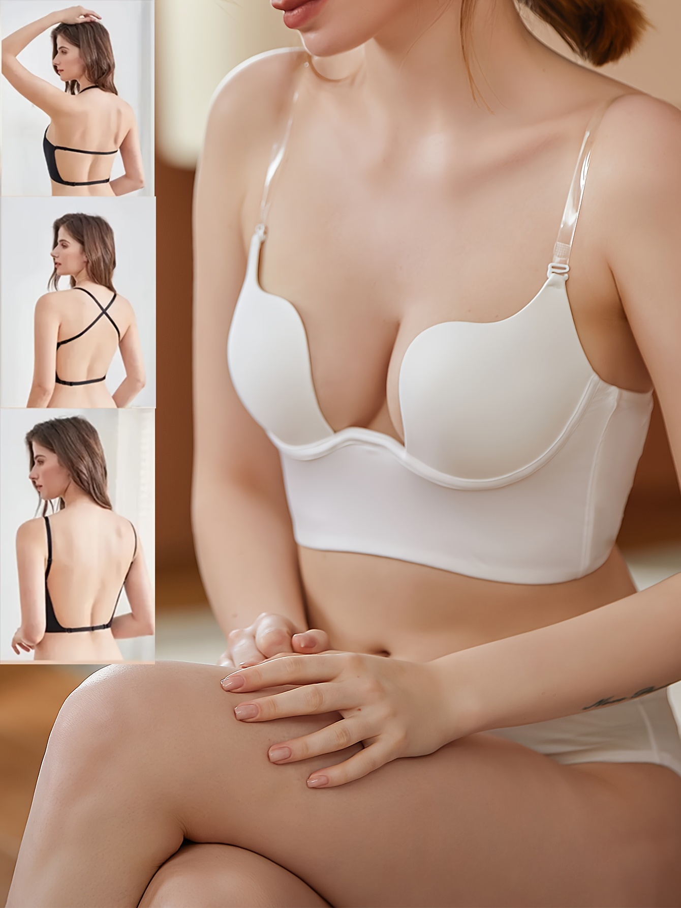 Silicone Strapless Bras for Women Push Up Brasieres para Mujer