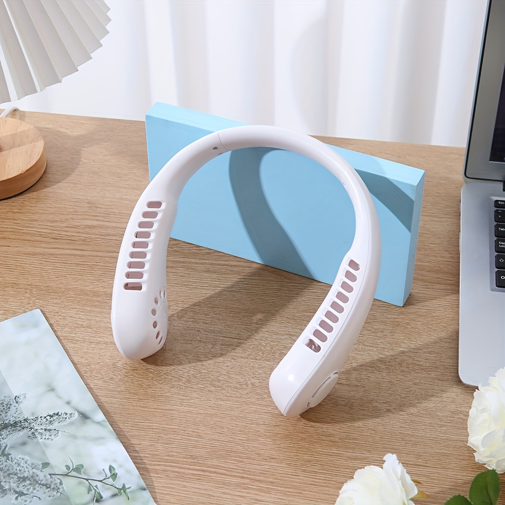 portable neck hanging fan usb charging small electric fan outdoor high wind portable fan minimalist neck hanging small fan details 2