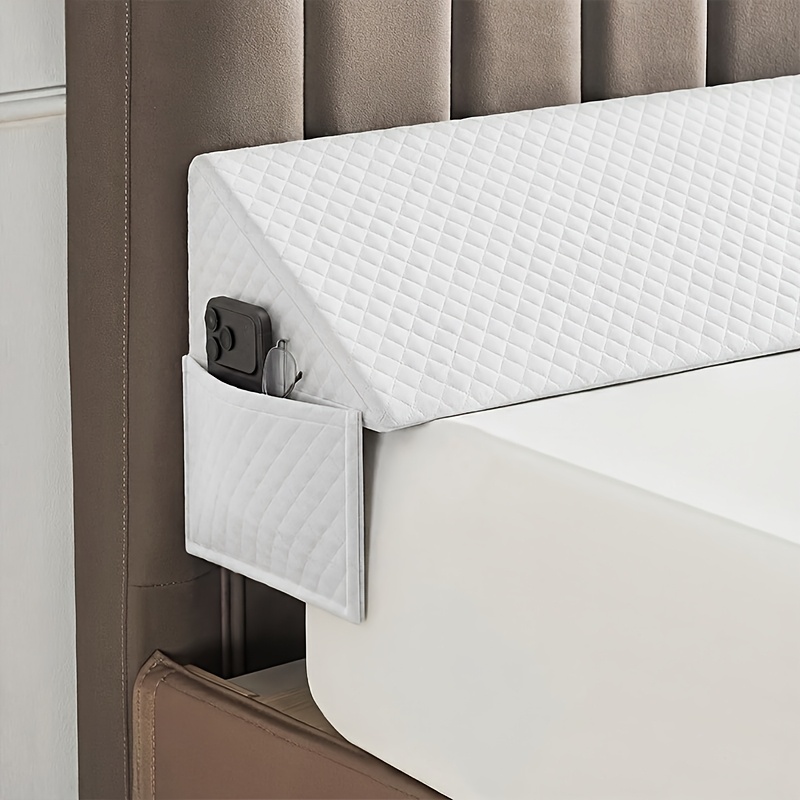 TEMU 1pc Bed Wedge Pillow With Removable Pillowcase For Back And Leg Support, Cushion Pillow, Sofa Pillow, Cotton Pillow, Provides Lumbar Support,