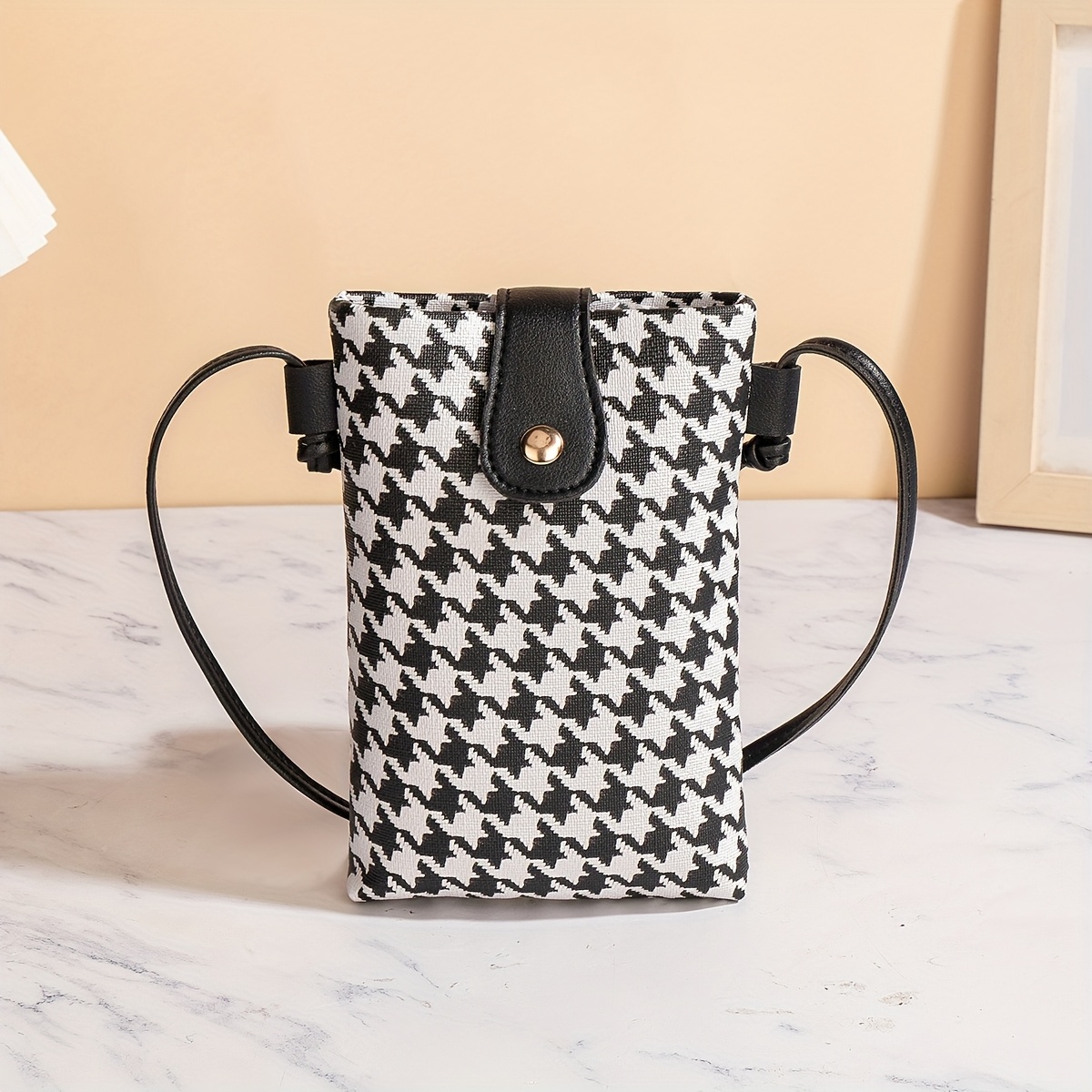Image of Women's Crossbody Bag Suitable For - Lightweight Detachable Strap & Closure Phone Purse, Casual Everyday Wallet For Women, Versatile For Smartphones & Cards (white/black)