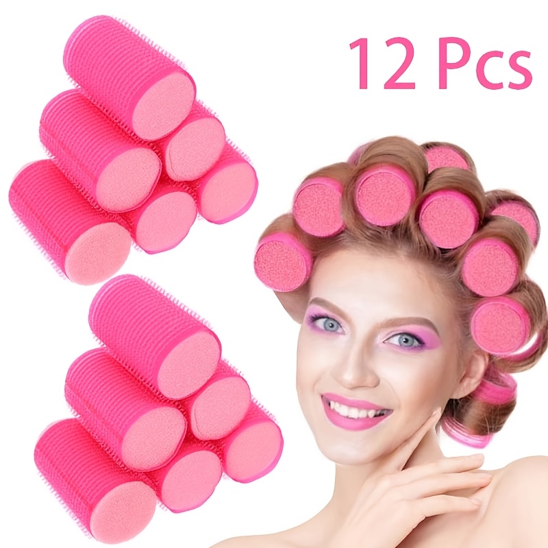 12pcs sponge hair rollers set self hair curlers Temu