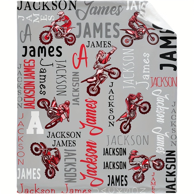 

Custom Text Flannel Throw Blanket - Cool Motorcycle Design, Outdoor, Beach, Camping, Car, Sofa, Pet & Office Use - , Hypoallergenic Gift Idea