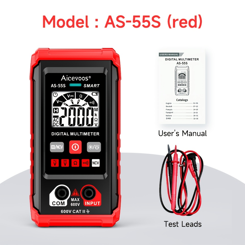 Aicevoos Automatic Digital Smart Multimeter, True Range Ac Voltage Tester Electrical Professional Multimetro Ncv