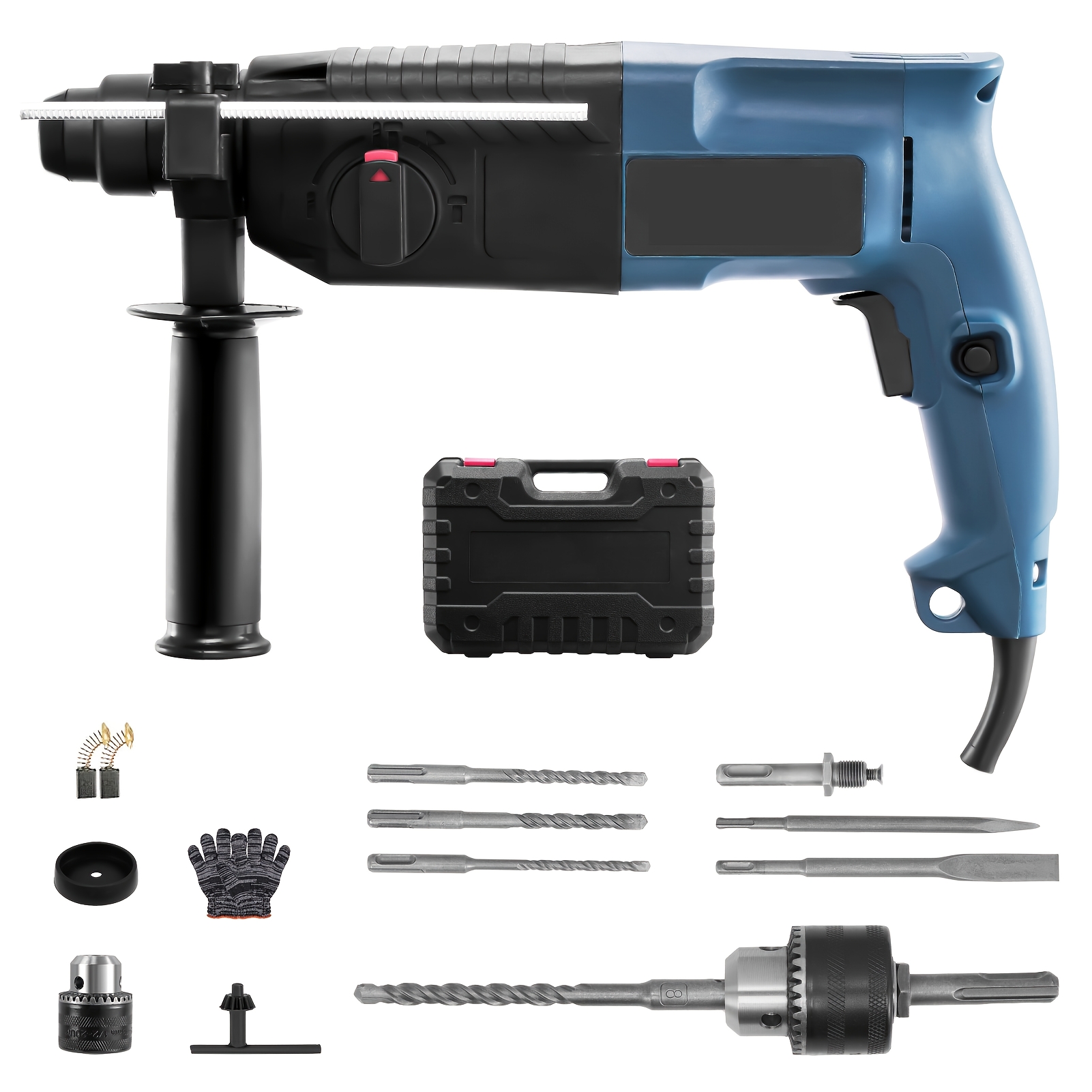 Corded Electric Hammer Drill, Impact Drill, Plug Drill, Variable Speed, With Included Drill Bits, For Home Improvement, Masonry, Wood, Drilling, And Screw Work