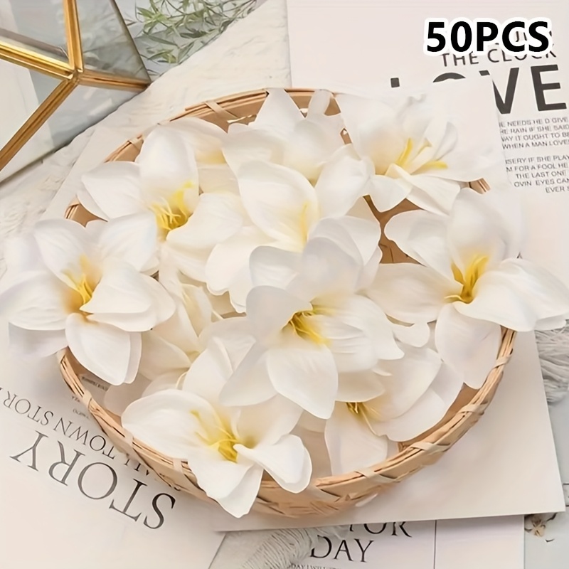 Image of 50pcs Artificial Lily Flowers Heads, Suitable For Diy Wedding, Home Decorations, Party Flower Garlands, Craft Flowers