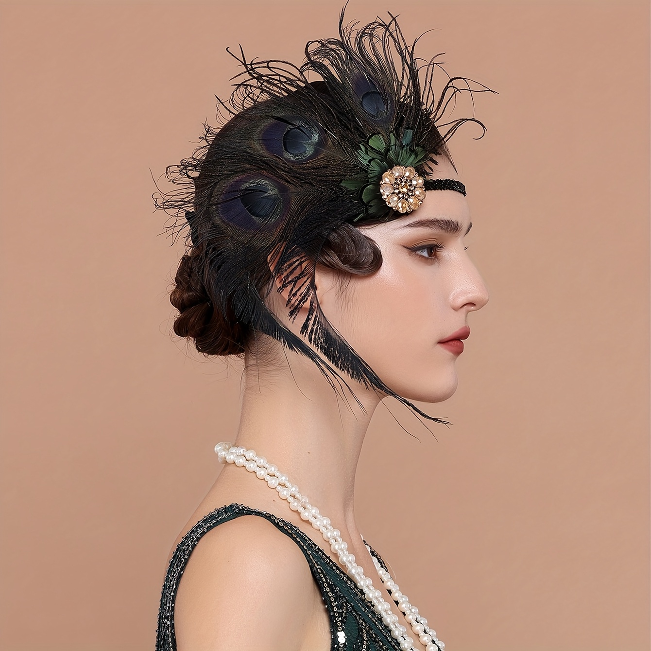 1920s flapper headband roaring 20s beaded - Temu display picture 2
