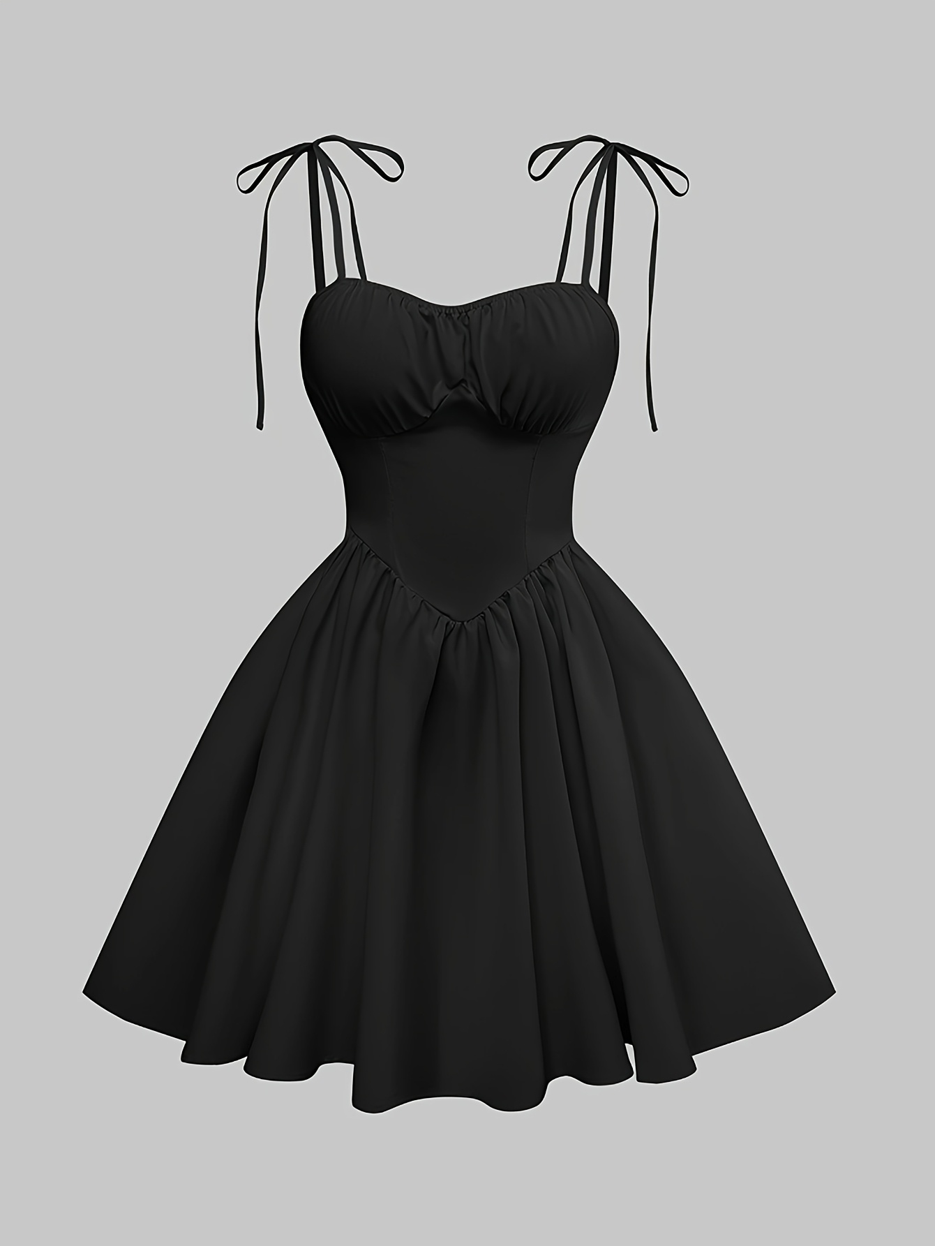 Vintage-Inspired Strapless Corset Dress - Sleeveless Polyester A-Line Skirt with Ruched Bust and Tie-Back Detail, Perfect for Spring/Summer, Adult, Spring/Summer Attire|Ruched Bust Detail|Polyester Fabric