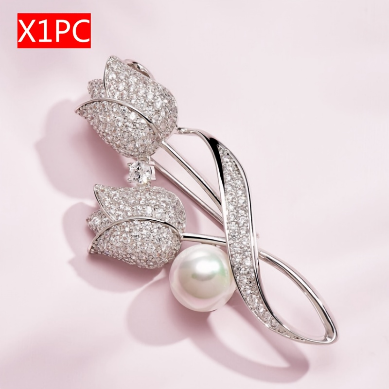 Stylish Tulip-shaped Brooches, An Ideal Embellishment For Women's Outfits