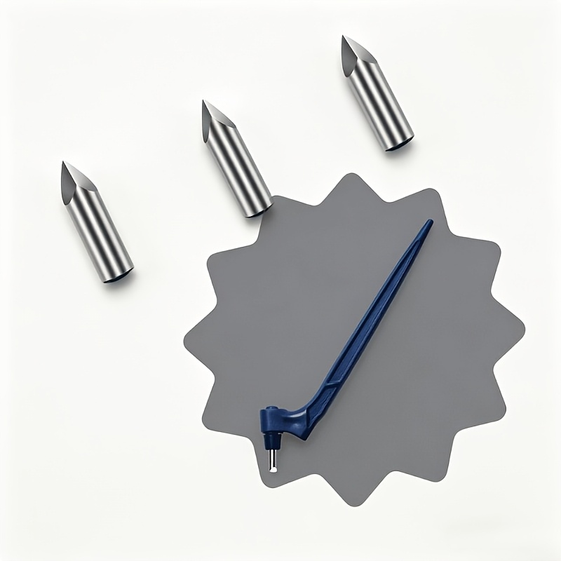 TEMU Outil de découpe gyroscopique - Ciseaux à papier à lame rotative à , couteau à artisanat en acier inoxydable - (Comprenant 1 manche, 3 lames)