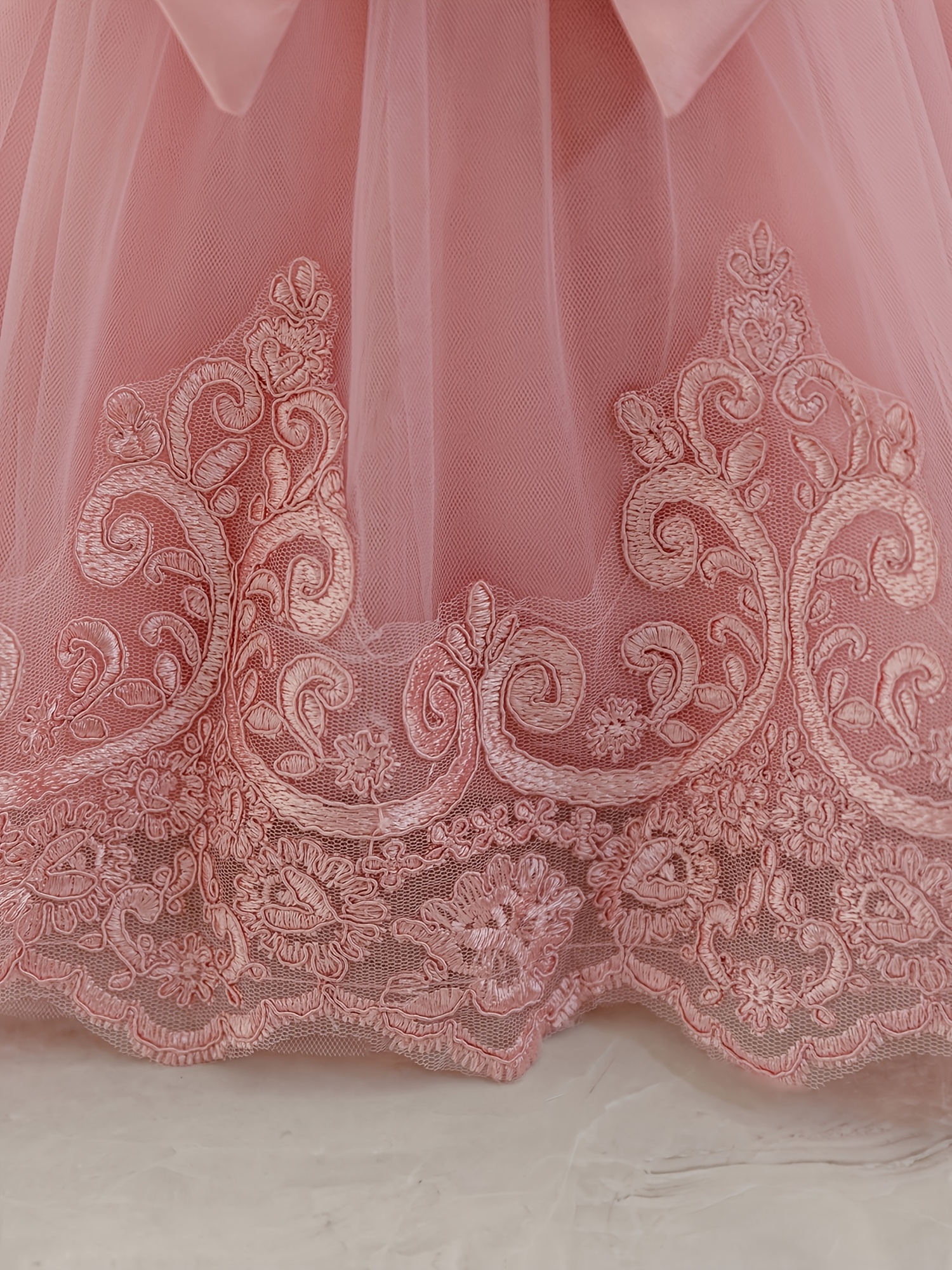 Novo Vestido de 1º Aniversário Laço Floral Saia de Princesa Criança  7
