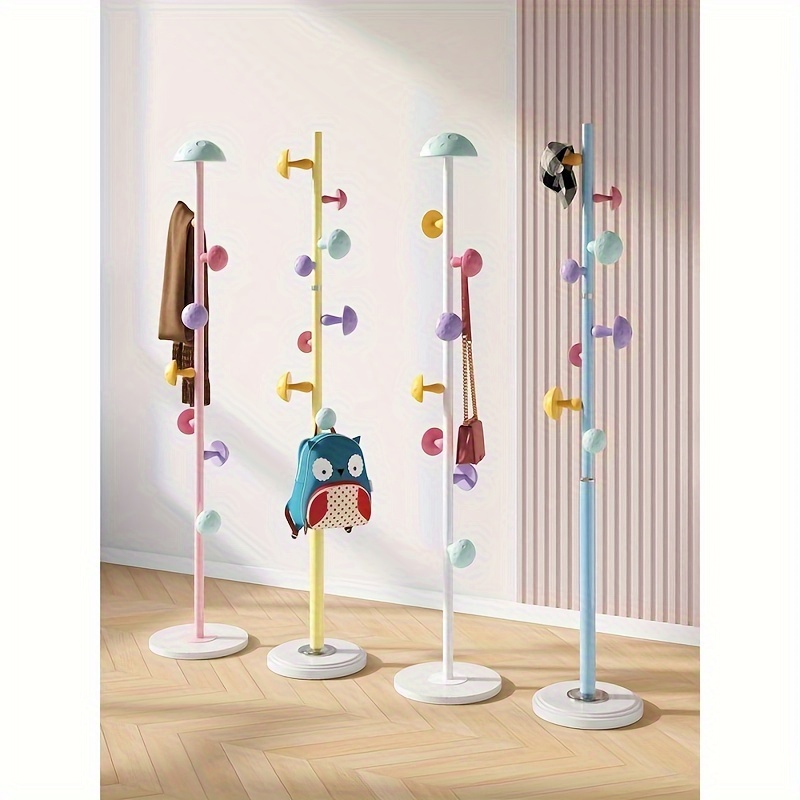 

Colorful Mushroom-themed Metal Clothes Rack - Expandable, Freestanding Design For Home & Outdoor Camping - Versatile Storage Solution For Bedroom & Entryway