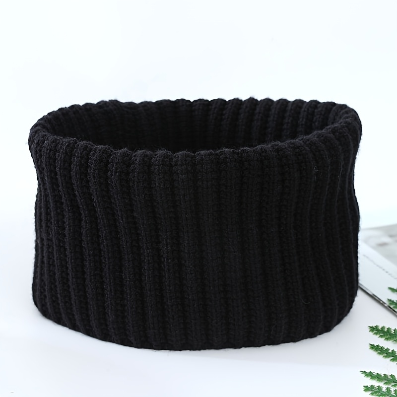 TEMU 1pc Thickened Neck Protector For Men And Women, Autumn/winter Warm Wool Crewneck Collar Cuff, Cold-resistant Cervical Support Scarf
