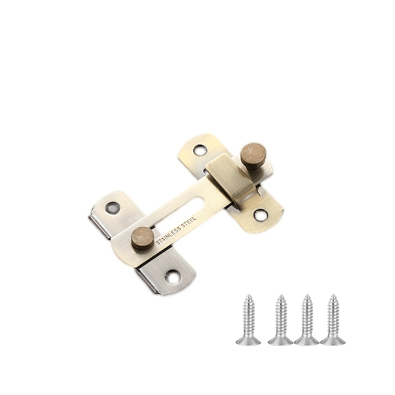 TEMU Stainless Steel Stable Door Lock - 180° Flip Sliding Design, Durable For Pet Doors, Garages, Bathrooms, Windows, Outdoor Use, Non-electric,