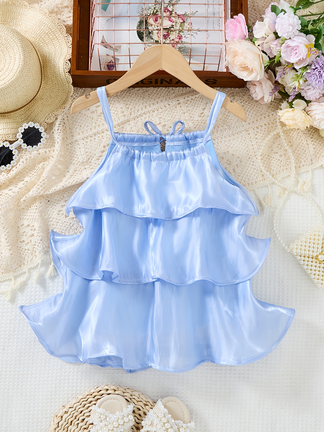 open lace back dress Pearl-Trimmed Peplum Dress with Square Neckline(MS326) main image 1