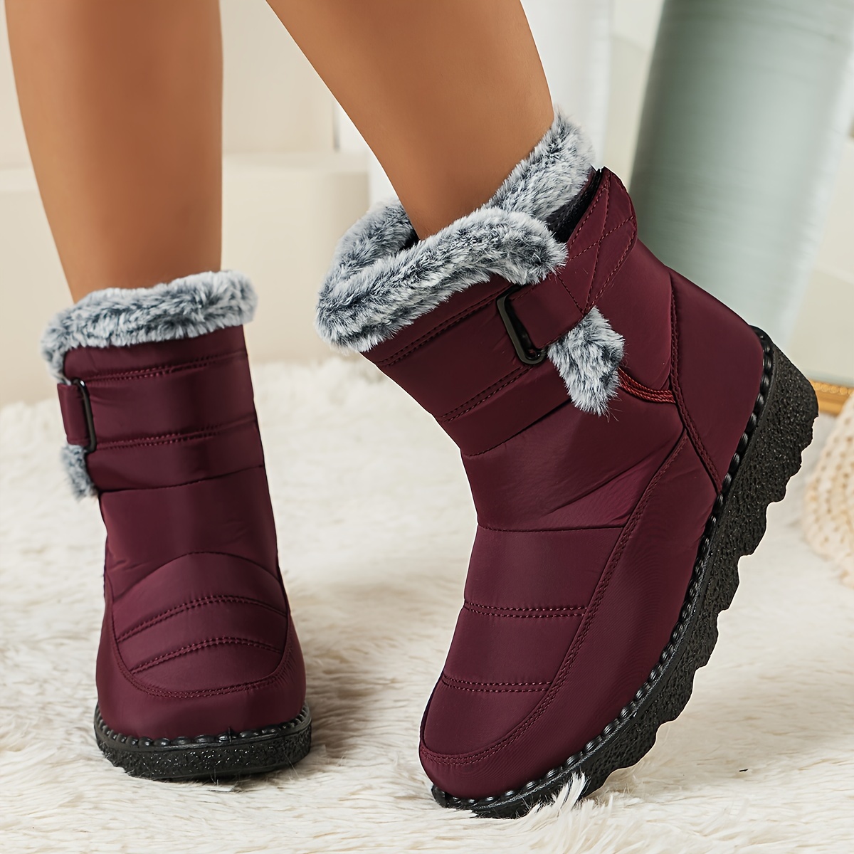 botas nieve mujer botas cortas forradas peluche color