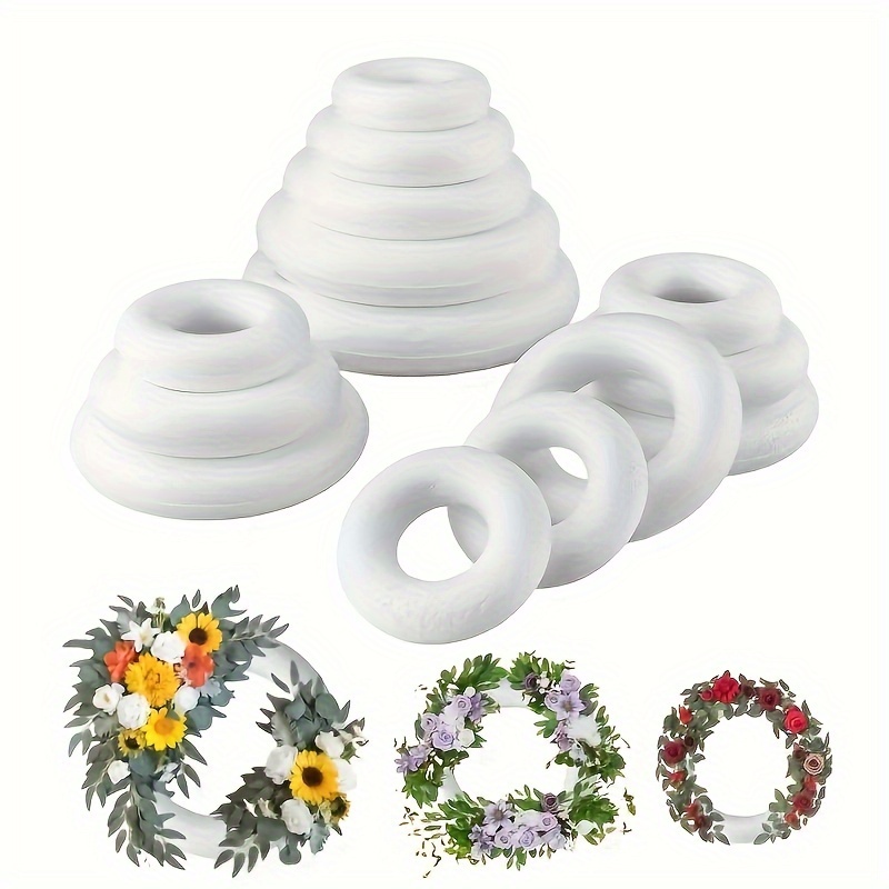 

1 Pack Foam Garland Shape Christmas Foam Crafts White Foam Garland Rings Round Polystyrene Rings Christmas Diy Art Flower Home Decoration