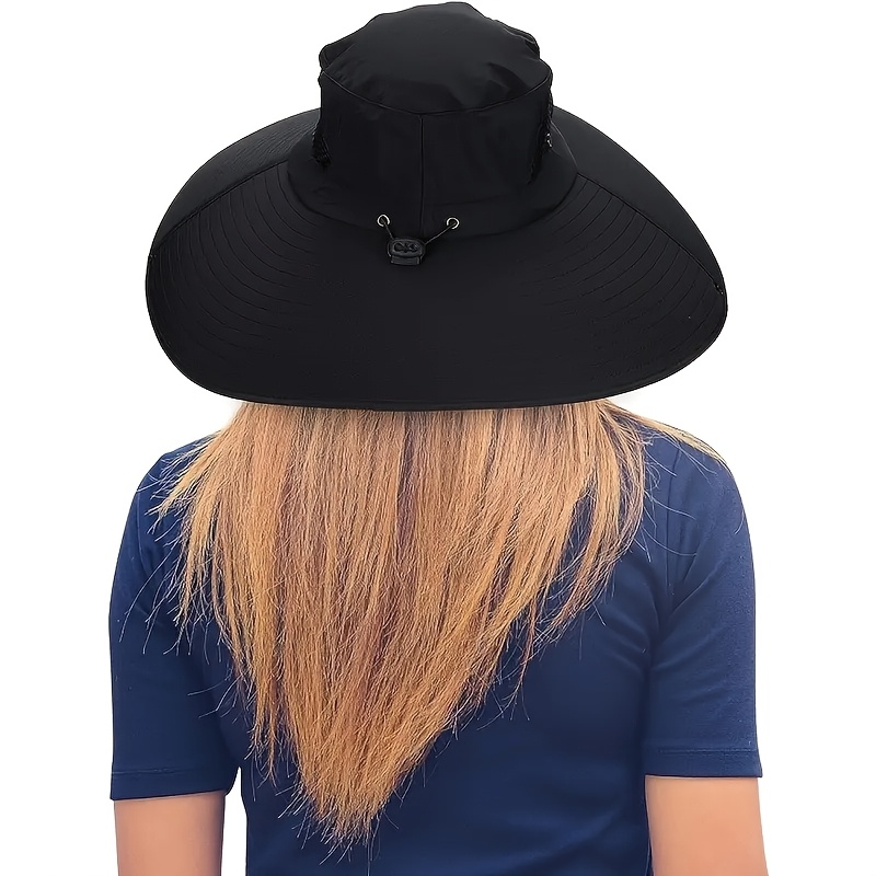 TEMU 1pc Breathable Summer Wide Brim Hat, Adjustable, Ideal For Outdoor Activities, Cycling, And Beach Use, Beach Accessories| Adjustable Headgear|