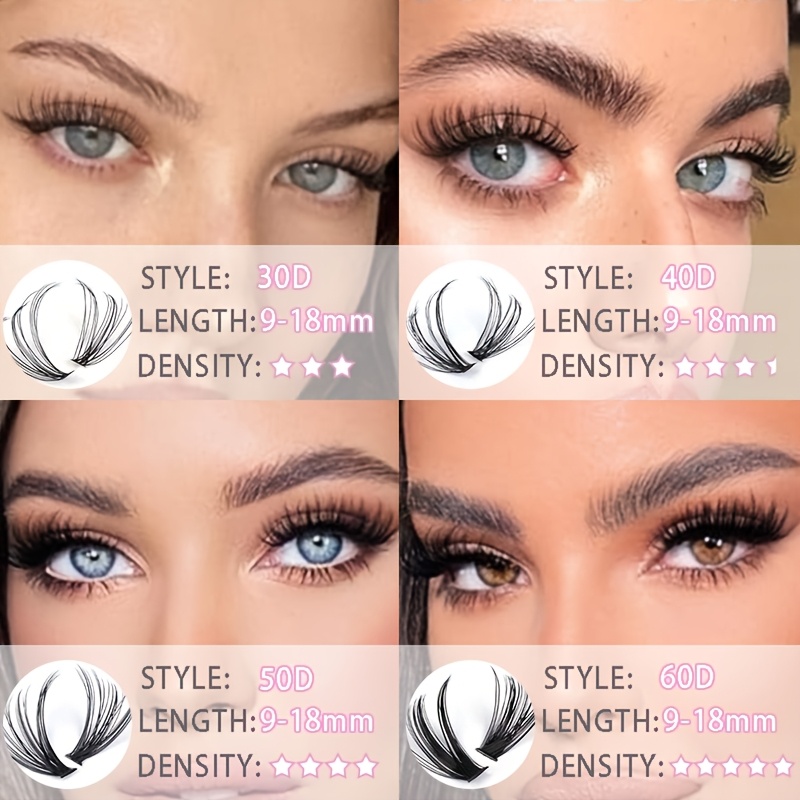 680 740 800pcs lash book kit false lashes for party stage festival eye makeup wispy fluffy volume individual eyelash with seal tweezer lash remover lash brush waterproof and reusable easy to apply at home for beginners details 1