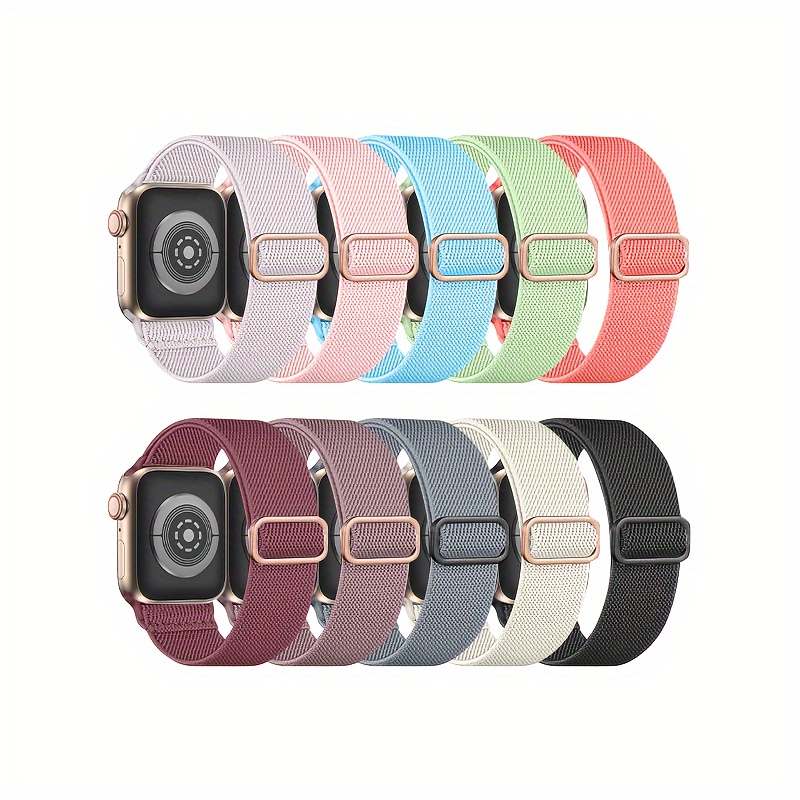 

10 Stretchy Compatible Apple 38mm 40mm 41mm 42mm 44mm 45mm 46mm 49mm Women Men, Wristbands For Iwatch 10 6 5 4 3 Se