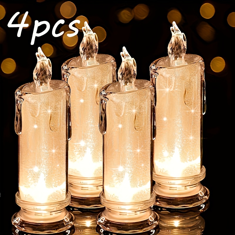 4-Pack LED Flameless Candles with Batteries, Perfect for Halloween Decorations, Christmas, Family Gatherings, Candlelit Dinners, Valentine'S Day, Weddings, and Bedroom Décor, Led Candle