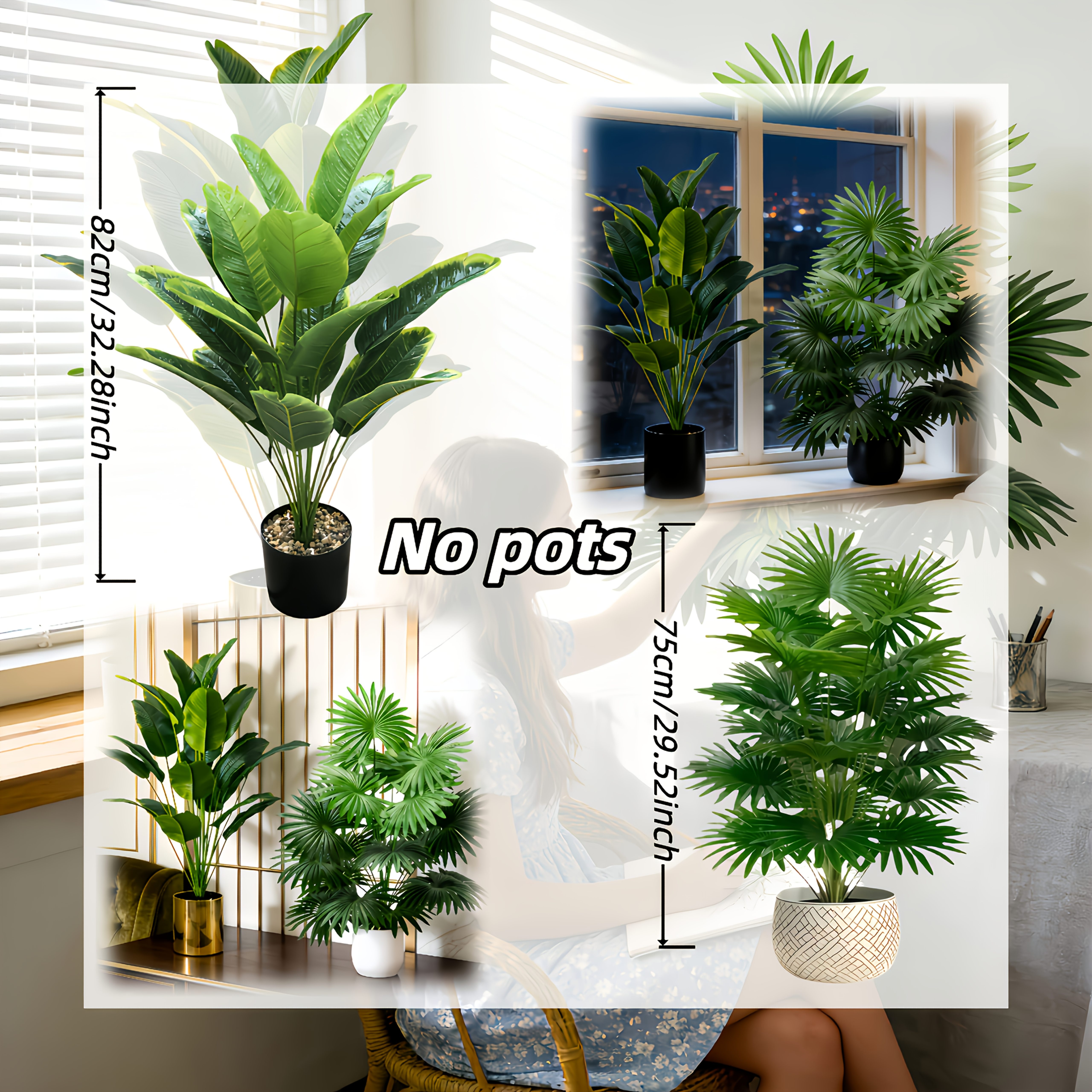 tropische groe palmen kunstpflanzen set 2 stck lebendiges - Temu  Luxembourg