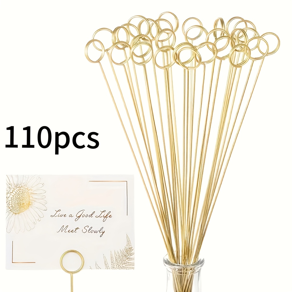 TEMU 110 piezas de elegantes tarjeteros de metal con forma de flor - Clips versátiles para fotos y notas para , fiestas, decoración de oficina -