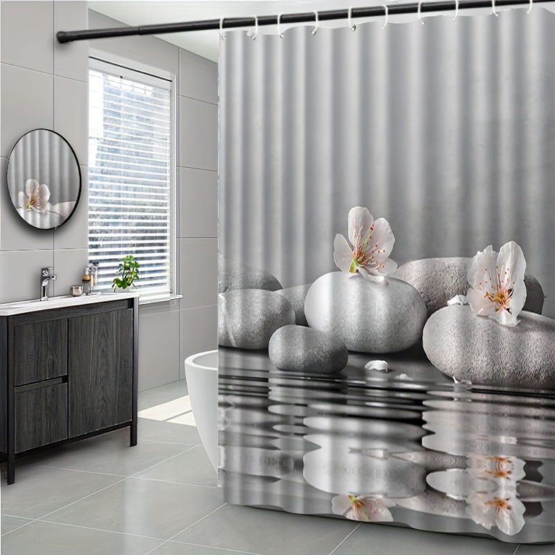 TEMU 2d Flat, Jit1pcs Alpine Pattern 2d Curtain, Bathroom Curtain Shower Curtain, Shower Curtain Home Decoration Pattern, Compartment Bathroom
