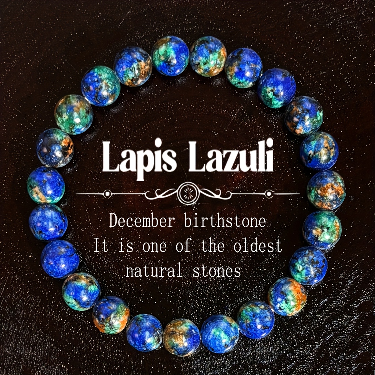 

1pc Handcrafted Lapis Birthstone Bracelet - December Gemstone, , Solid & Odorless, Perfect Gift Jewelry