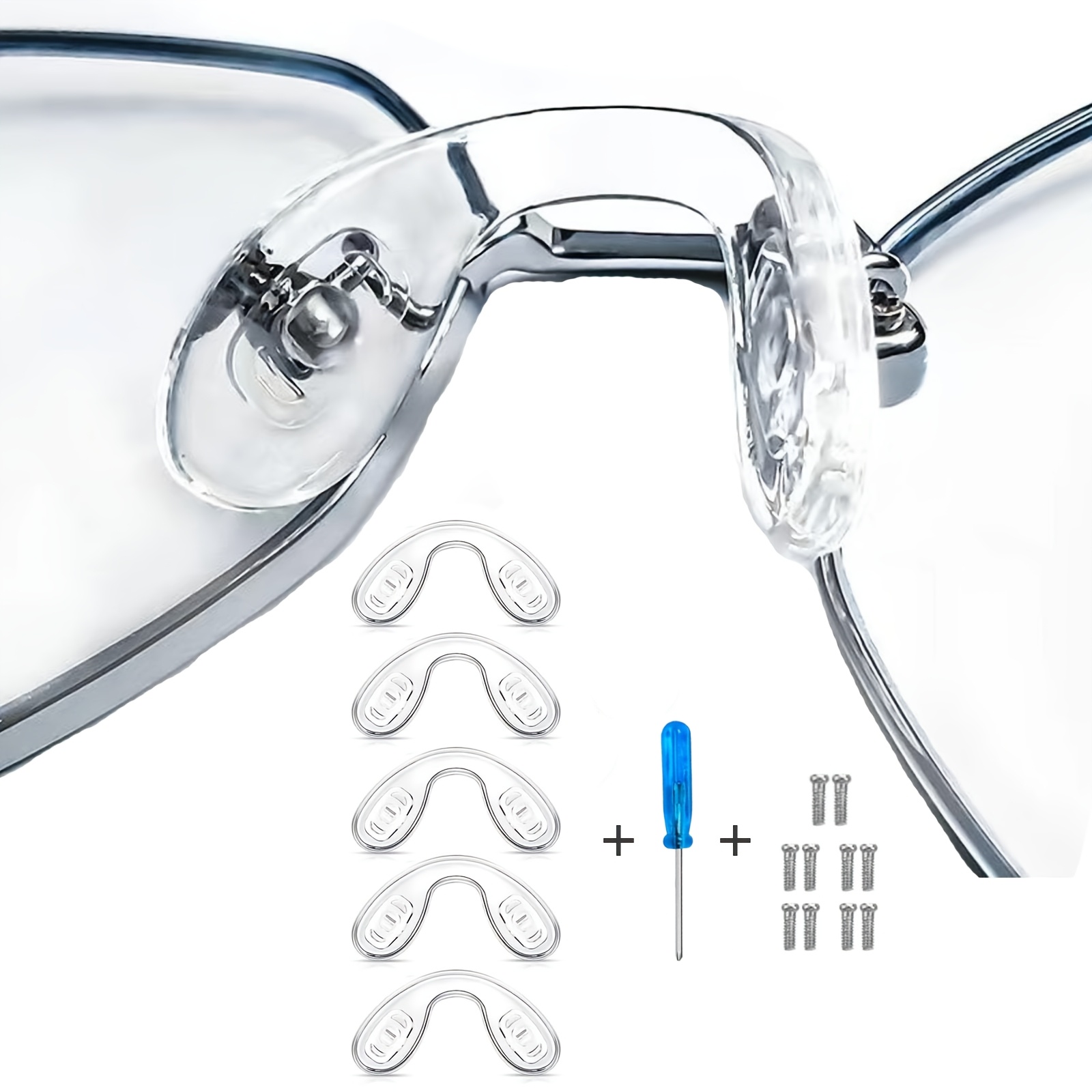 Image of 2/5/10pcs Set Of Adult Glasses U-shaped Integrated Nose Pads - Made Of Soft, Comfortable, Non-slip, And Pressure-reducing Silicone Material, Reducing Indentations