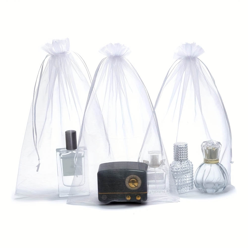 15 extra large white organza bags solid color 10x14 inch transparent organza gift bags jewelry bags party wedding candy jar sample display bags suitable for christmas halloween weddings parties birthdays packaging bags gift bags