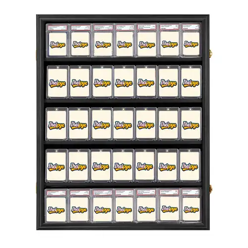 graded card display case - 15-slot wooden wall mount holder for tcg, ptcg & sports cards, fits 35-360pt | Shop On Temu And Start Saving | Temu graded card display case - 15-slot wooden wall mount holder for tcg, ptcg & sports cards, fits 35-360pt | Shop On Temu And Start Saving | Temu