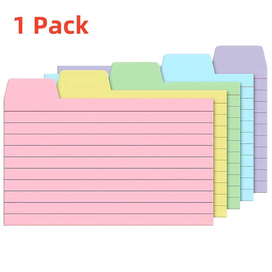 2 Spiral Bound Index Card Pads - 60 Cards Each, 3x5 Inch With Dividers For Note Taking