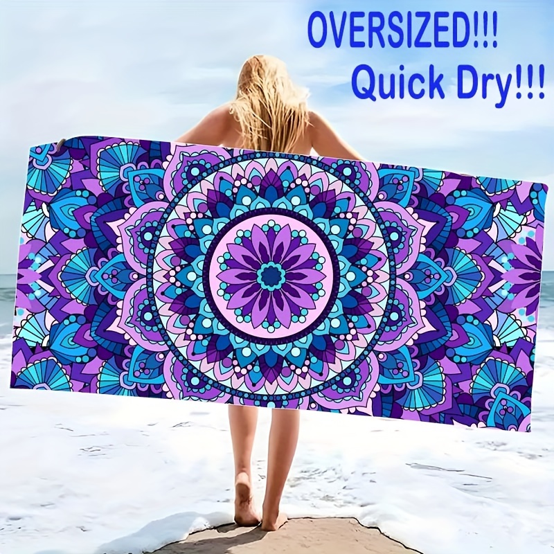 Bohemian Plaid Beach Towel Quick-dry Microfibre For Swimming Pool_voghion.com