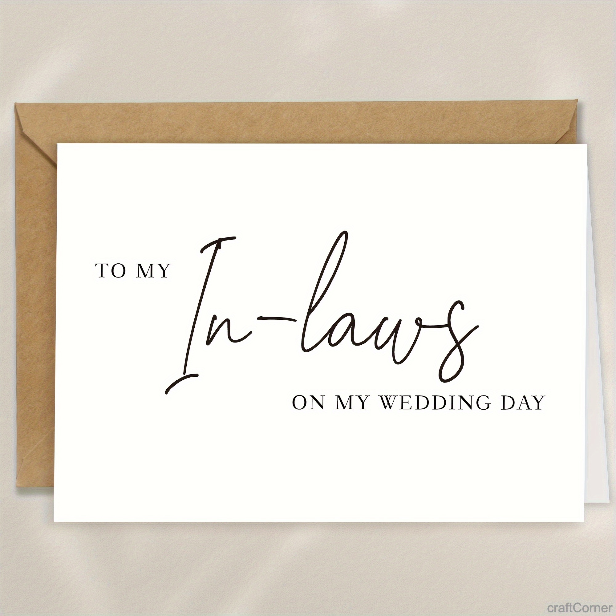 

1pc Personalized Wedding Day Greeting Card -in-law, Elegant "to -laws" Note Card With Envelope