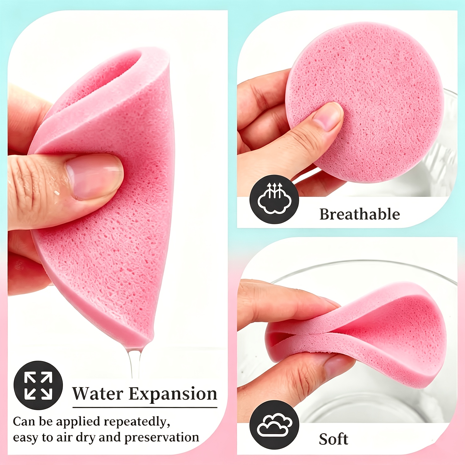 120pcs Compressed Face Wash Sponges, Makeup Remover Sponge Eggs