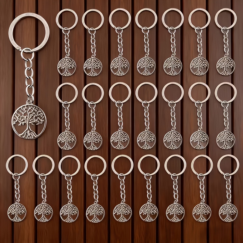 TEMU Gift Her His 24pcs Tree Of Life Metal Keychain Set - Employee Award, Colleague Appreciation Gift, Suitable For Men And Women - Meaningful 2026