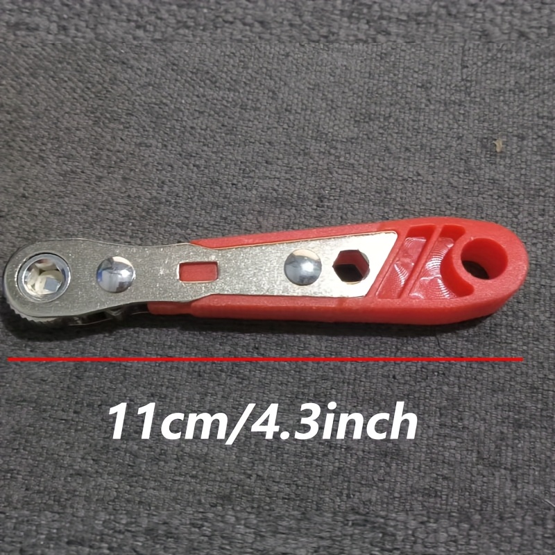 1pc Red Steel Multi-Function Screwdriver with Ratchet, Elbow Wrench, Right Angle Bender, Cross Head Set - Narrow Space Compatible, Manual Uncharged Tool, No Battery Required