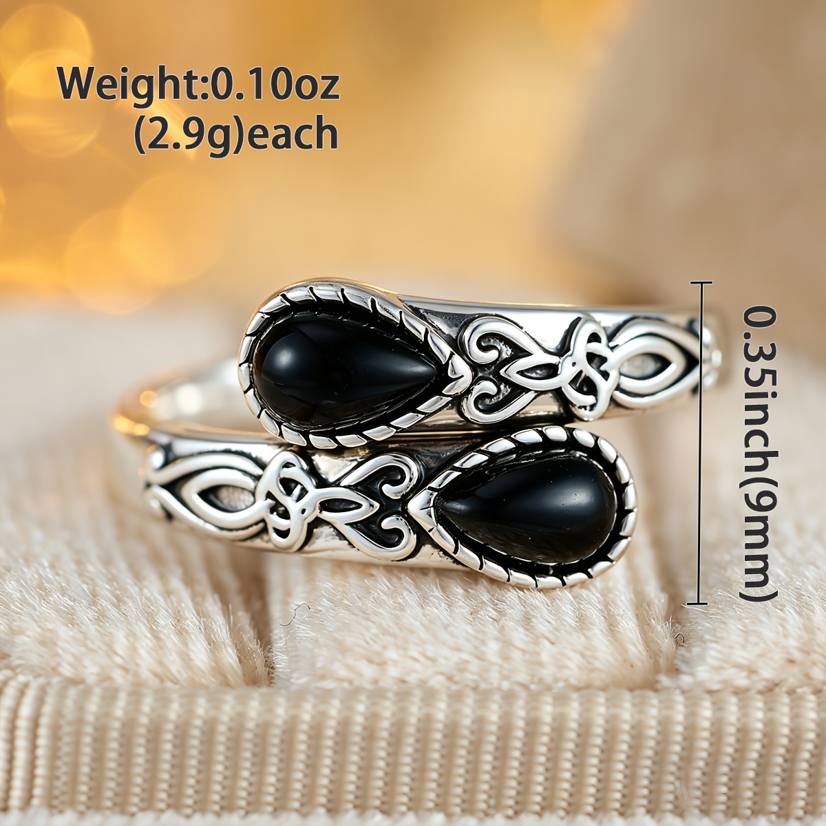 Women's Light Luxury Teardrop Open Adjustable Ring