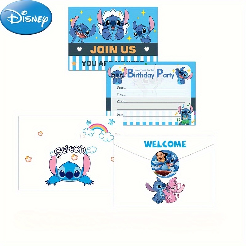

12pcs Authorized Disney Star Baby Stitch's Birthday Party Decoration Supplies Invitation Card Envelope Invitation Sticker