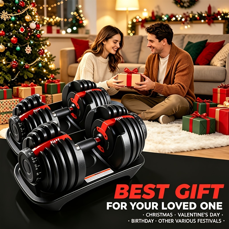 Image of Upgraded Adjustable Dumbbells Set Of 2, 24 Kg Per Dumbbell, Home Gym Free Weights For Adult Strength Training And Full Workouts