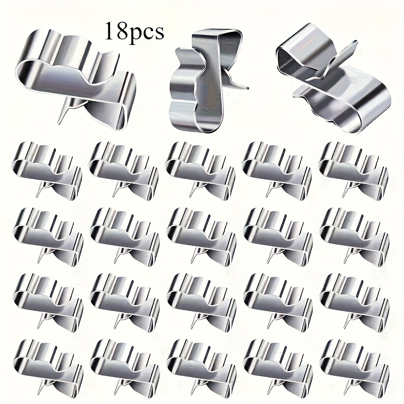 Image of 18pcs Trailer Frame Clamp, Stainless Steel Trailer Clamp, Replacement Parts For Car Wire Organization, For Boat Trailers And Fishing Boats, Car Line Finishing
