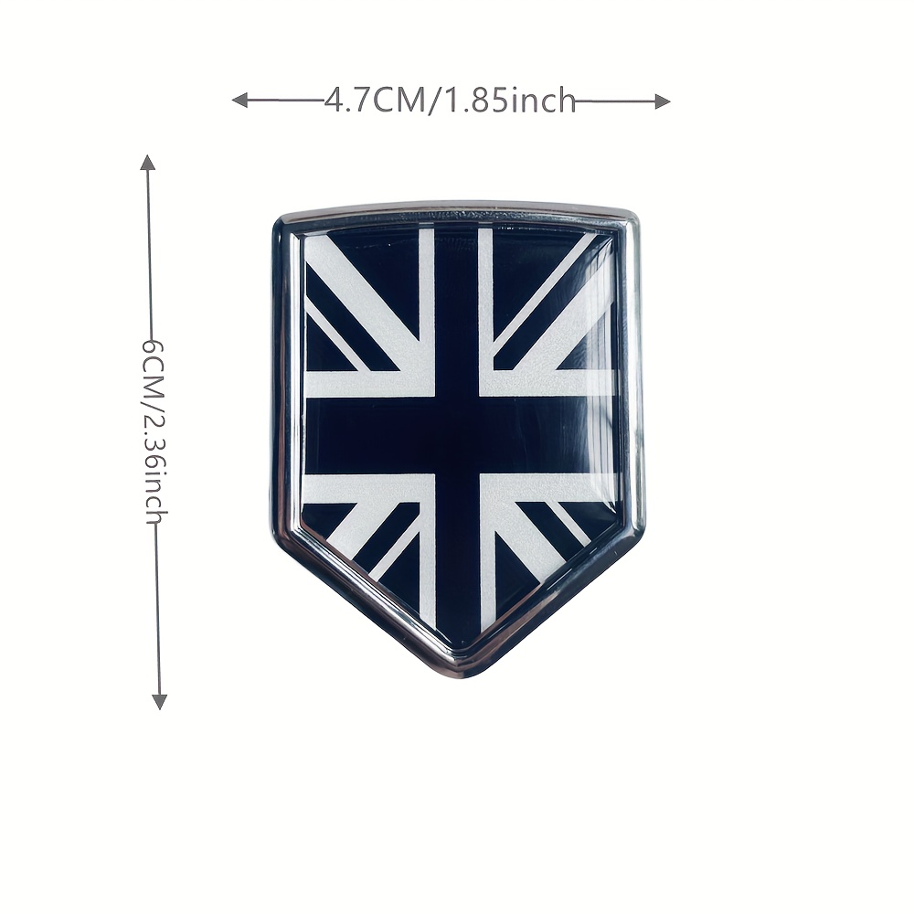 Image of Kingdom National Great England Flag Flag Decal Car Motorcycle Chrome Emblem Shield Shape Sticker Compatible With Vehicles Trucks Suv Rv Decorations Car Emblems