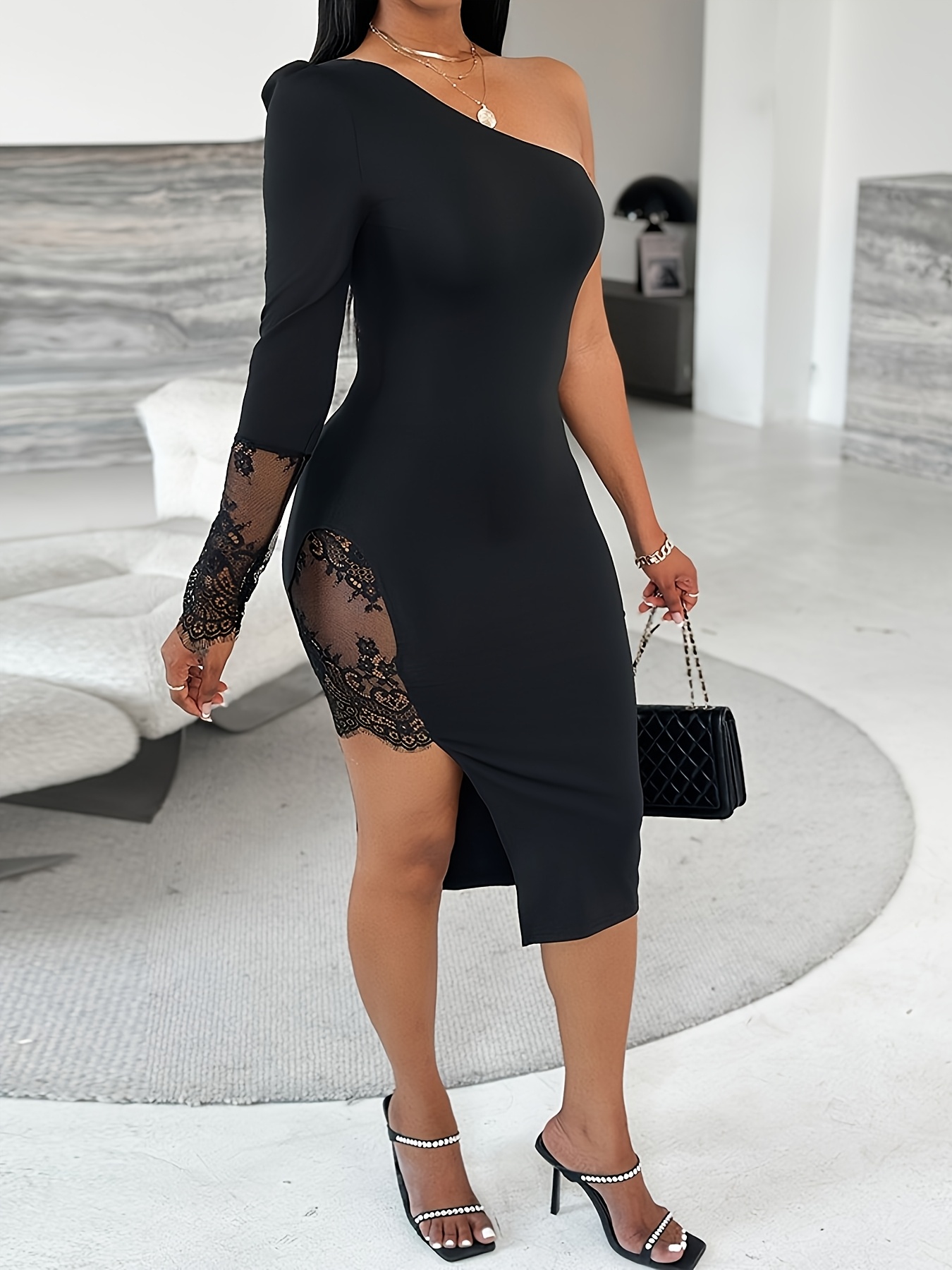 chinese dress ladies Blazedelle Black Lace up Midi Bodycon Dress  Le Royale Collection. Inc  Boutique