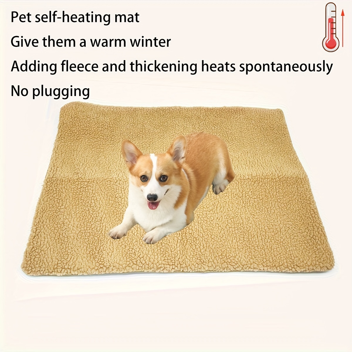 TEMU 1pc Self-heating Pet Mat, Non-electric Pet Heating Mat, Cold Brown