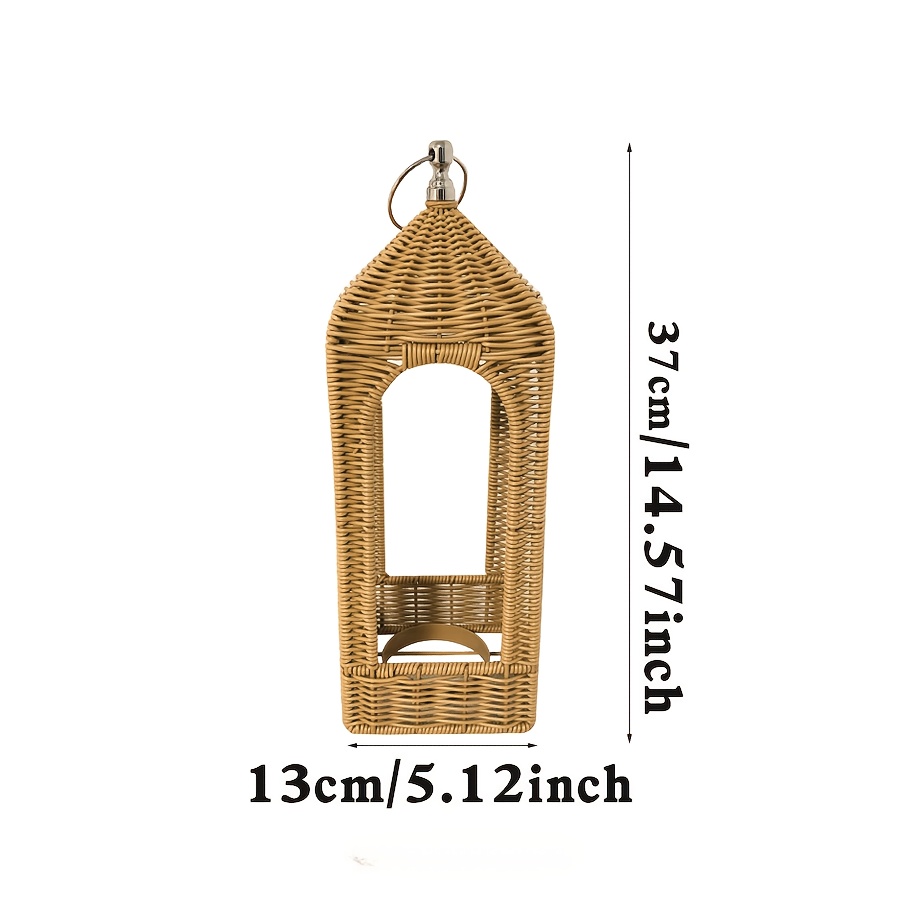 A Handmade Rattan-style Woven Lamp, Simple Decorative Lampshade, Outdoor Ambiance Decorative Lampshade, Atmospheric Rattan-style Woven Lampshade