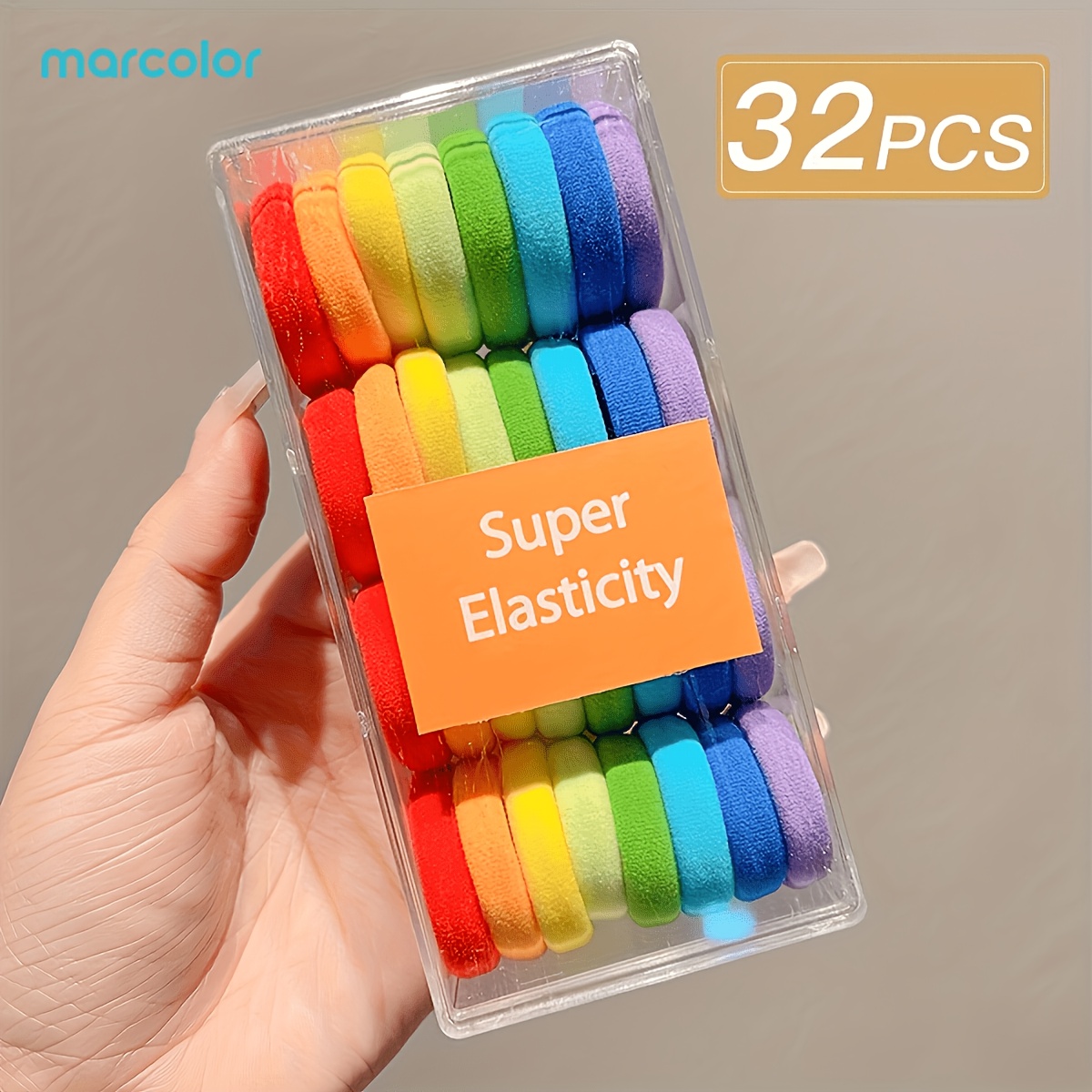 32pcs Soft Gradient Hair Tie Set with Clear Storage Case