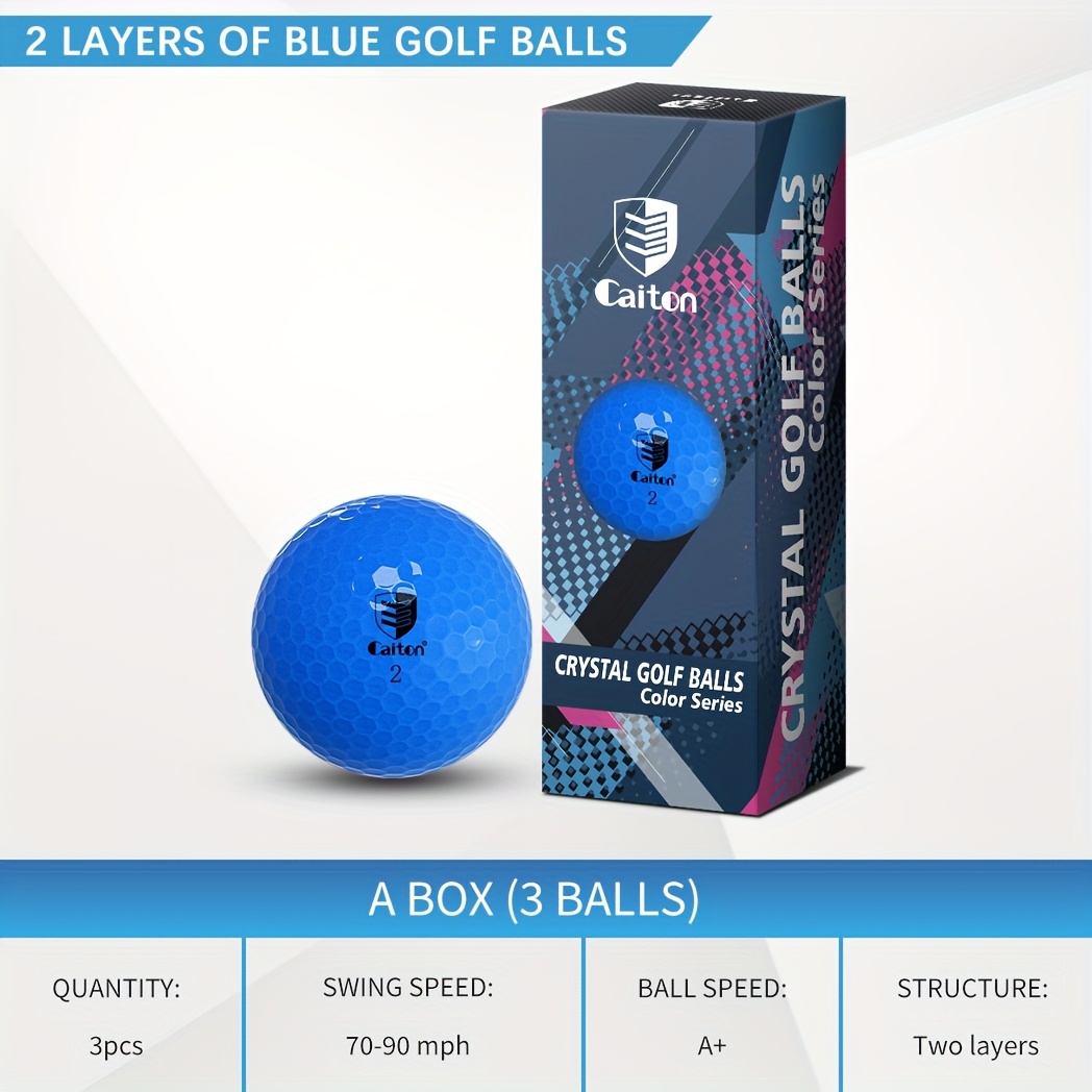 TEMU Caítón 6/3pcs Pelotas de Golf Azules Premium, Acabado Cristal Capa, y Visibilidad, Control Óptimo para Práctica y Partidas Casuales