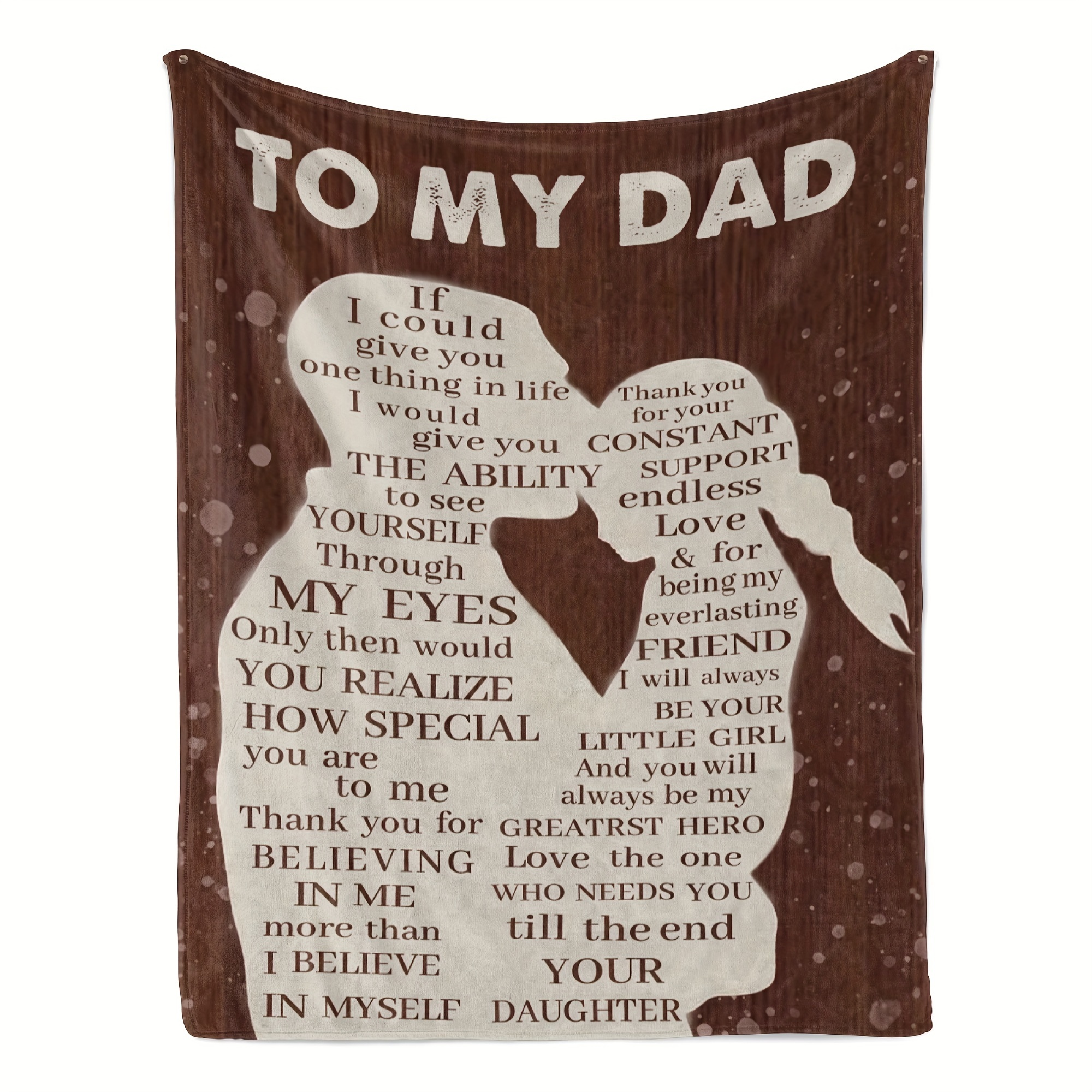 

Fathers Day To My Dad Gifts From Daughter For Dad Birthday Valentines Day Bday Gift Ideas For Dads Father Husband Men Him Unique Gifts Personalized Throw Blanket