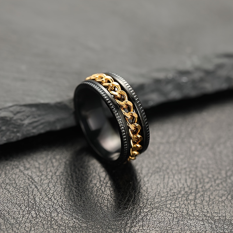 1pc personality style 201 stainless steel rotatable link chain ring 201 titanium 201 stainless steel unisex gift for couples   jewelry suitable for   men and women Product details 3
