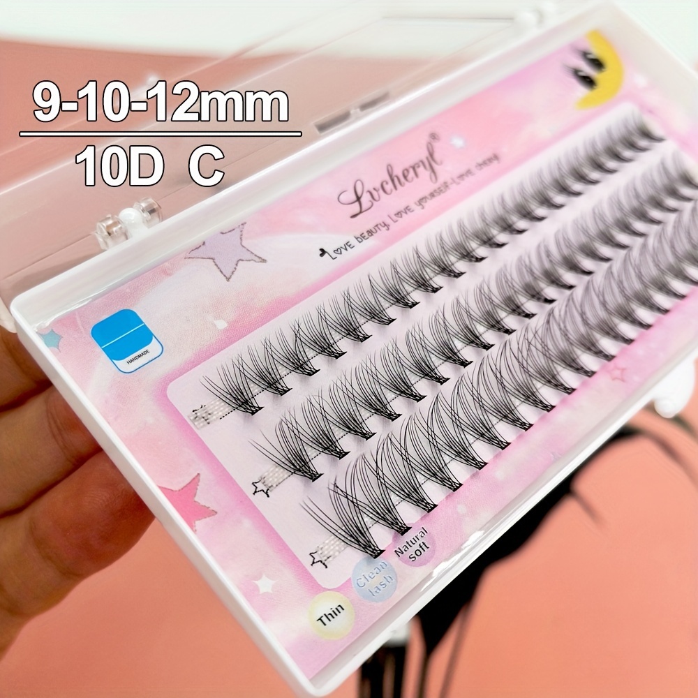 60pcs Natural Lash Clusters, Eyelash Extension For Makeup, 9-13mm Mixed Length C , Individual False Eyelashes For Makeup Supply